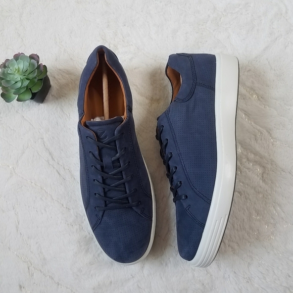 ECCO Soft 7 Men's Suede Low-Top Sneakers - Picture 1 of 11
